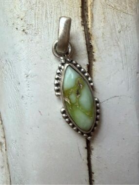 Sterling Silver Palomino Turquoise Marquise Pendant